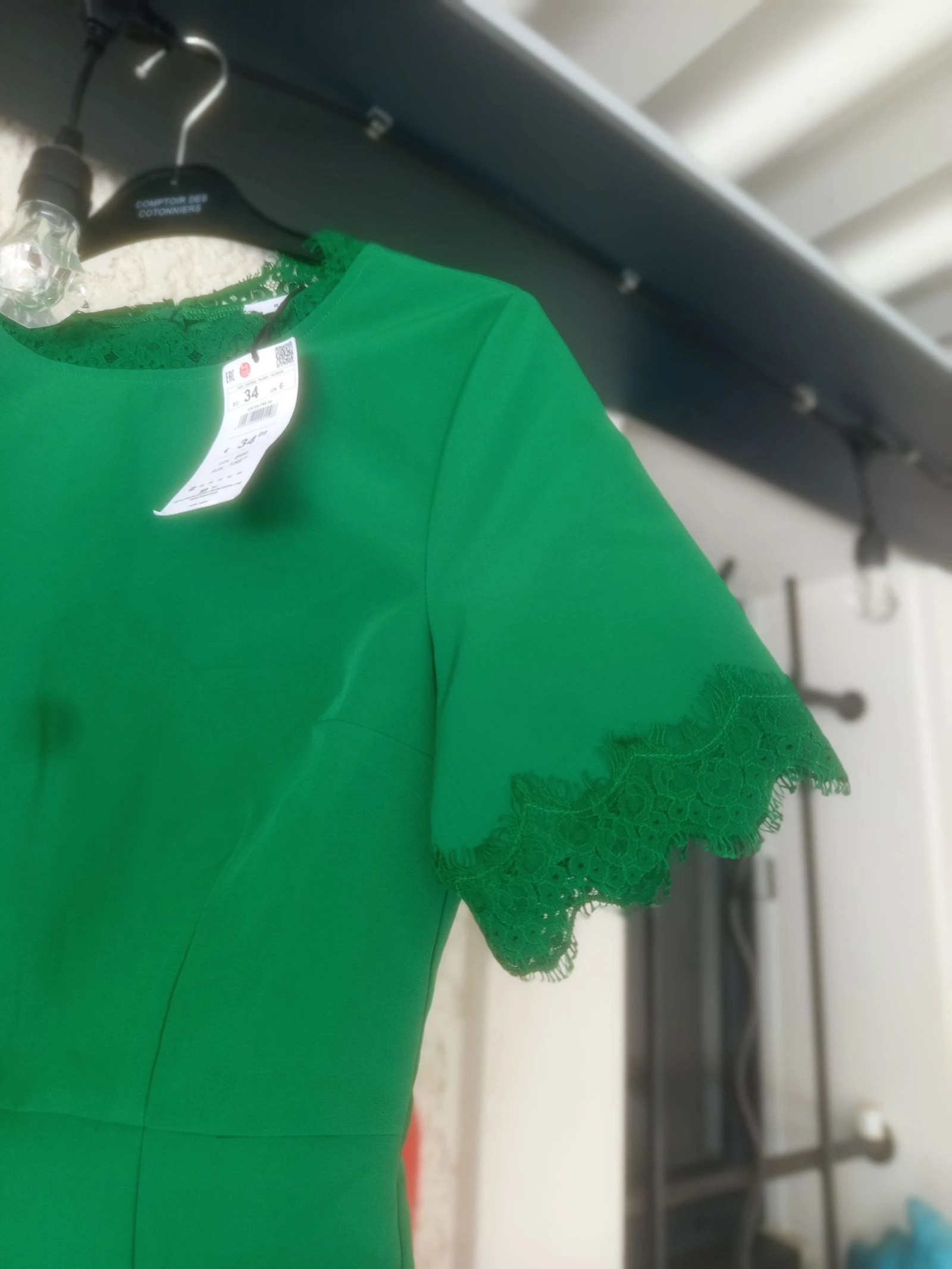 Groene jurk met kant merk reserved maat 34 – photo 8